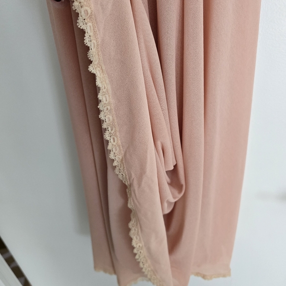 Vintage Pink Maxi Dress Set – Crochet Lace Trim Coquette Style - Picture 8 of 13